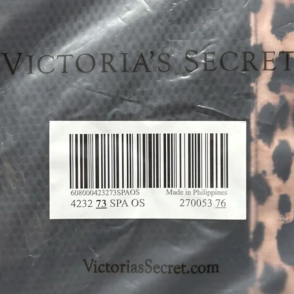 VS Leopard Print Black Mesh Tote Top Zip Closure Bag 14"L x 15"H x 10"D - Picture 6 of 7